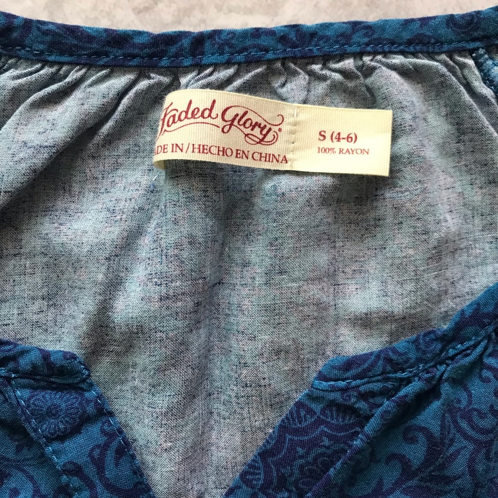 Faded Glory - Blue Button Down Top - Picture 5 of 5